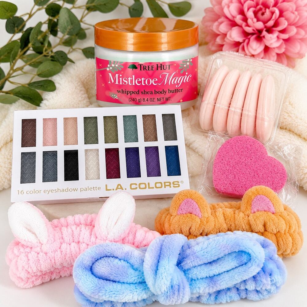 Beauty Self-Care Bundle Tree Hut Body Butter Makeup Spa Accessories Gift Set